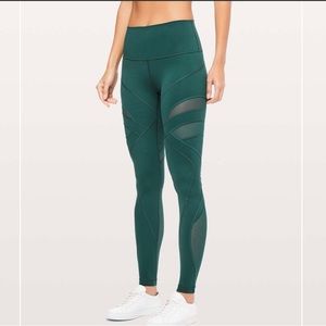 Lululemon Wunder Under High-Rise Tight Mesh Royal Emerald size 6